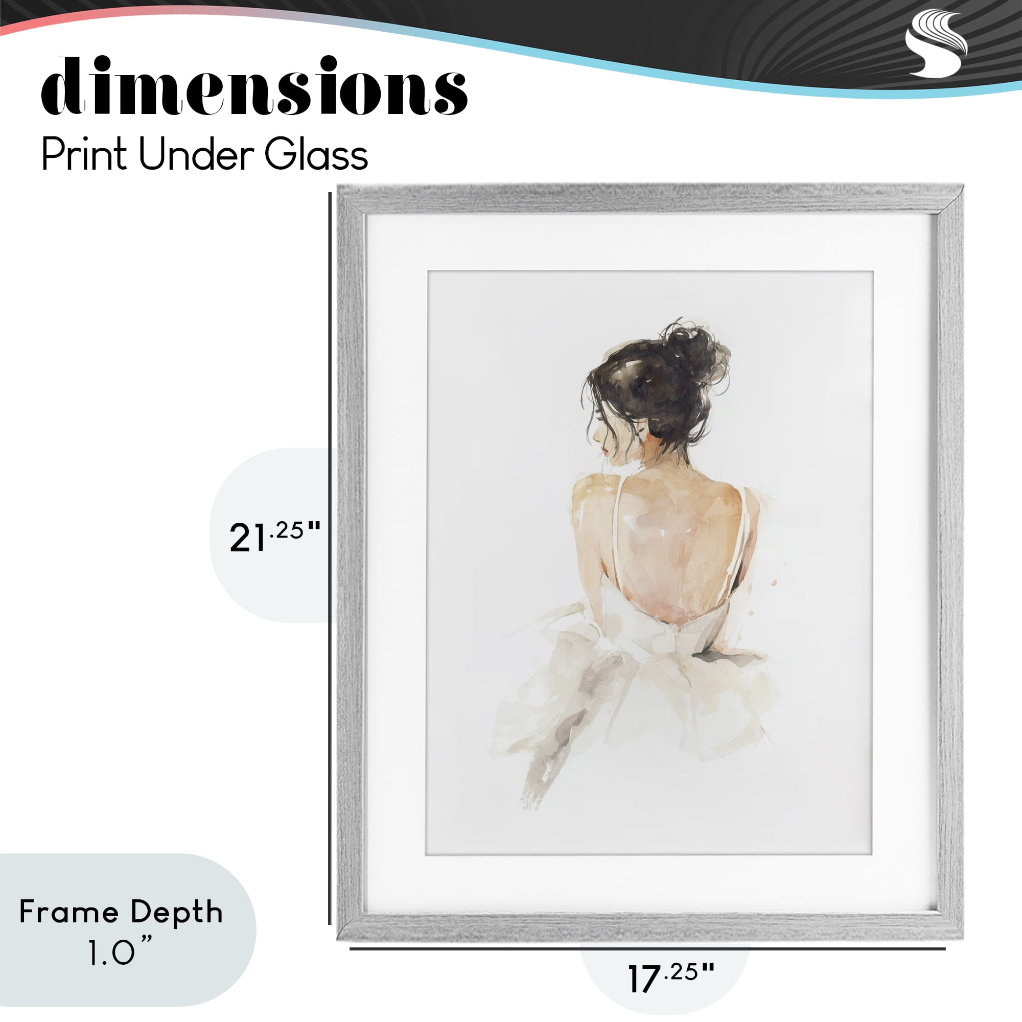 Stupell Industries Feminine Serenity Woman Gray Framed Print Under Glass, design by Svetlana Aleynikova