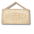thumbnail image 2 of Unfinished Wood Etched Open Sign Shape 30" / 1/4", 2 of 2