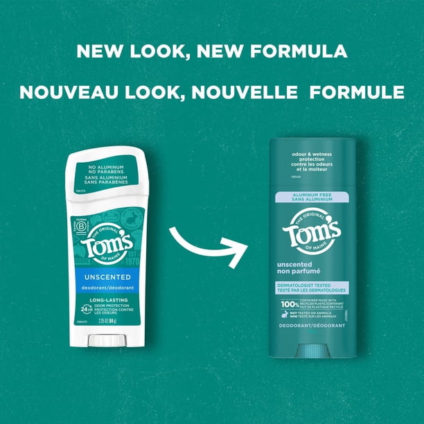 Tom's of Maine Unscented Natural Deodorant for Men and Women