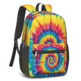 thumbnail image 2 of Red and Yellow Tie Dye Pattern 17" School Backpacks for Teens,Waterproof Oxford Fabric,S-Shape Padded Straps for School,Travel,Hiking,Camping, 2 of 6
