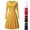 Yellow, variant on PADFRYBK Fall Dresses For Women Elegant Temperament Dress Solid Color Round Neck Dress Long Sleeved Dress