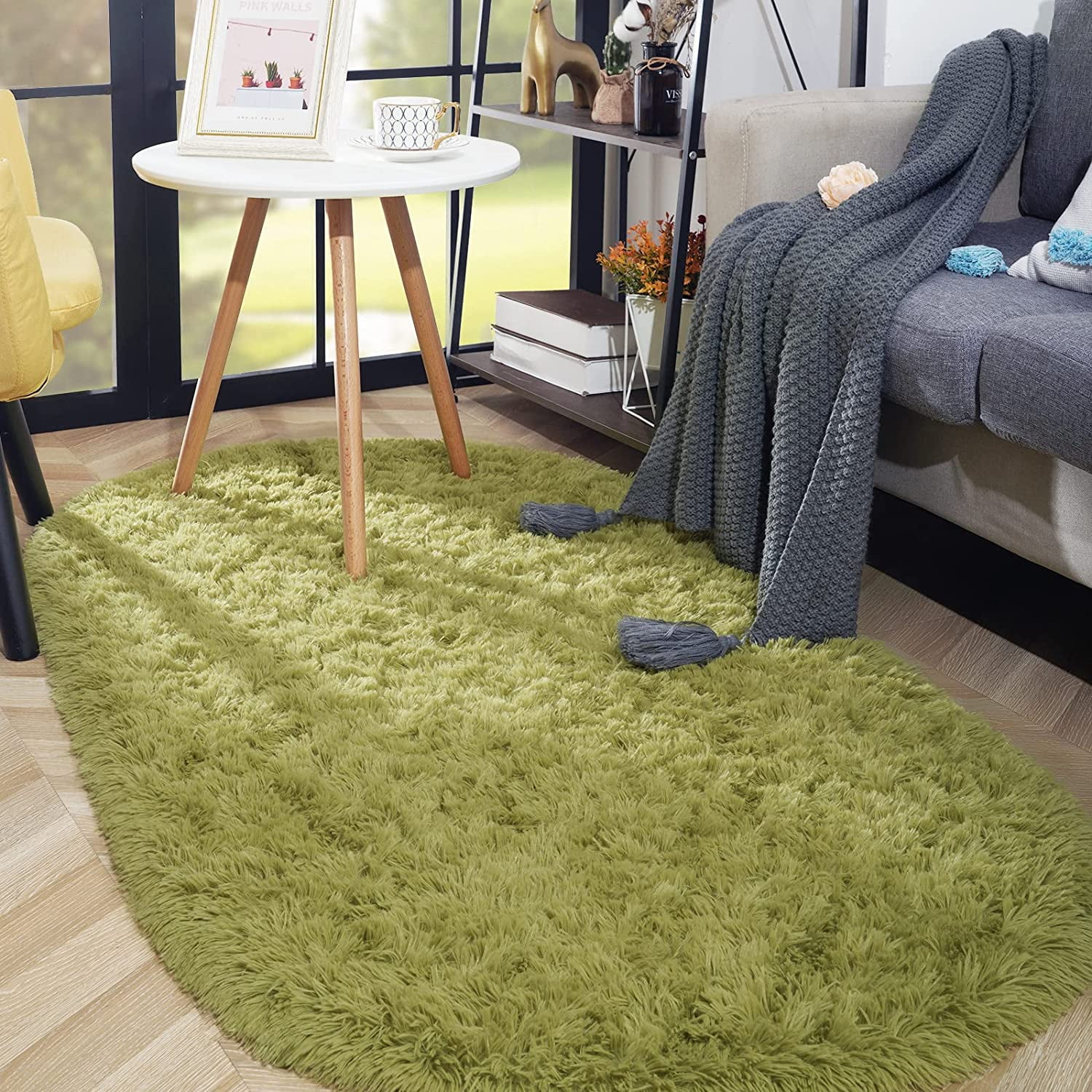 Arogan Ultra Soft Fluffy Bedroom Rugs For Kids,2.6'x5.3',Green