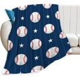 thumbnail image 2 of Sports Baseball Blanket for Boys Super Soft Warm Cozy Blue Baseball Softball Throw Blanket Plush Fleece Kids Blanket Gifts for Bed Decor Baseball Fans 60"X80", 2 of 6