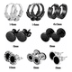 thumbnail image 3 of 12pares Aretes Hombre Mujer Pendientes De Acero Inoxidable NEGRO, 3 of 5