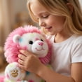 thumbnail image 4 of Colorful Dots Lying Lion Frosted Animal Plush Toys, Soft Stuffed Animals for Home Decorations - Seasonal Plushies For All Season, Plush Soft Toys Pillow Huggable, Gifts for Girls and Boys, 6in, 4 of 10