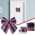 thumbnail image 2 of Chmadoxn Large 4th of July Bows for Wreath, Patriotic Wreath Bows Red Blue Burlap Bow American Flag Stars Bows Independence Day Tree Topper Bows for Front Door Memorial Day Decoration Supplies, 2 of 9