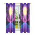 thumbnail image 7 of Yayeee Window Curtains Light Filtering 63"x42" Grommet Panel Pair Home Living Room Decor, Purple Neon Road, 7 of 7