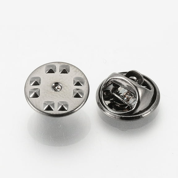 50 pc Brass Badge Lapel Pin Back Butterfly Clutches Tie Tack Pin Brooch Findings Gunmetal 11.5x6mm Hole: 1.5mm