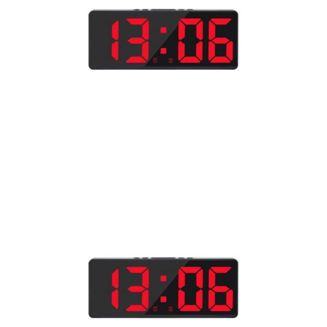 Cateissary Reloj Digital LED ABS, indicador de fecha, reemplazo recargable Rectangular, función de repetición de 5 velocidades, alarmas de Type7 NO7