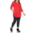 thumbnail image 2 of White Mark Women's Plus Size Super Stretch Button-Front Tunic Top, 2 of 4
