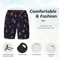 thumbnail image 3 of Logiee Mushrooms3 Print Men's Swim Trunk,Quick Dry Board Shorts ,Men's Swim Trunks with Compression Liner, Bathing Suits with Pockets-Small, 3 of 6