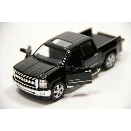 Kinsmart 5'' 2014 Chevrolet Silverado Truck Diecast Model Toy Play Vehicle, 3  Yrs, Diecast Metal Black, 1 lbs