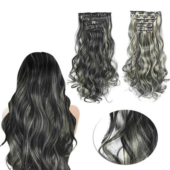 Hair Extensions 20INCH Synthetic Curly Wavy Natural Blonde Clip-In Hair Piece - Thick, Stylish, Fashionable, Fabulous Hair Piece for Women, Easy-to-Use & Versatile Makeup Organizers