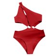 thumbnail image 4 of asdoklhq Plus Size Swimsuit Clearance Under $10,Women's Bikini Set Swimsuit Filled Swimwear Has A Chest Pad No Steel Support Siamese Beachwear, 4 of 5
