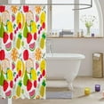 thumbnail image 3 of Fruit Style Shower Curtain Vegetables Fruits Fabric Shower Curtain for Kids Boys Girls Cartoon Fruit Bathroom Waterproof Accessories with 12 Hooks Yellow Red White Curtains,72X72 Inches, 3 of 6