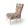 thumbnail image 3 of Designart "Nostalgic Florals In Red And Beige" Red Floral Upholstered Accent Chair - Cottage Arm Chair For Living Room, 3 of 7