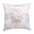 thumbnail image 1 of Miangastore Floral Cushion Wedding Ring Pillow Cloth Elegant Design Couples 1Pack, 1 of 8