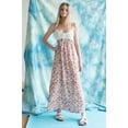 thumbnail image 3 of Crochet Top Peach Floral Maxi Dress - Sleeveless Bohemian Summer, 3 of 4