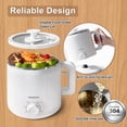 thumbnail image 2 of MOOSUM Mini Electric Hot Pot, Fast Cooker for Ramen/Soup, Stainless Steel with Over-heating Protection, Perfect for Student & Single, 1.5L, 2 of 7