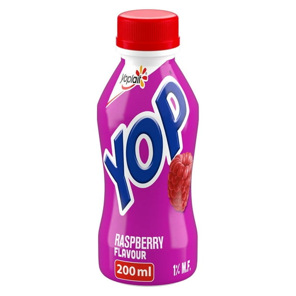 Yogourt à boire Yoplait Yop 1 %, framboise, boisson au yogourt, 200 mL 200 mL