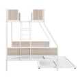 thumbnail image 3 of Harper & Bright Designs Twin Over Full Metal Bunk Bed with Trundle, Metal Bunk Bed Frame with 2 - Side Ladder and Full-Length Guardrail for Bedroom, White & Brown, 3 of 6