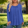 thumbnail image 2 of Cotton Linen Retro Shirts for Women Trendy Embroidered 3/4 Lantern Sleeve Boho Blouse Dressy Boho Tops Loose Tunics, 2 of 5
