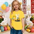 thumbnail image 2 of Toddler Girls' Short Sleeve Crew Neck Tee T-Shirt Easter Graphic Print Tee Top Size 3-4T , Yellow, 2 of 4