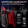 thumbnail image 3 of G2000 gaming headset; surround stereo gaming headphones with noise-canceling microphone; for PS5, PS4, Xbox One, Nintendo Switch, PC, Mac; red., 3 of 5