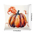 thumbnail image 2 of SDJMa Fall Pillow Covers, Pumpkin Leaf Branch and Stripes Fall Decor Pillowcase Linen, Autumn Thanksgiving Decorative Outdoor Throw Pillow Covers Farmhouse Cushion Case for Couch Home (17.7 Inch), 2 of 6