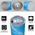 thumbnail image 4 of 20oz Stainless Steel Skinny Tumbler with Telescopic Straw, Vacuum Insulated Slim Travel Cup, 360° Full Wrap Printed, Colorful Aurora Print, 4 of 6