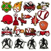 ITOUCHYOU 18PCS Baseball Shoe Charms for Kids Boys Girls Adult Clog Sandal Shoe Decoration Pins Accessories ,Pvc