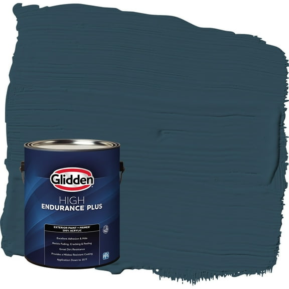 Glidden HEP Sailor's Coat / Blue Semi-Gloss Exterior Paint with Primer, 1 Gallon
