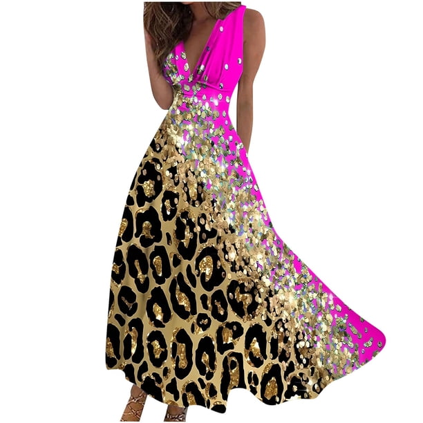 Vestido Corto de Verano de Moda sin Mangas con Cuello en V Impreso Vestido Casual Grande Del Doblado para Diario