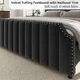 thumbnail image 5 of Kselythan Queen Size Platform Bed Frame with 50.2" Headboard & Footboard,Velvet Upholstered Bed Frame Queen with Vertical Channel Tufted Headboard & Footboard,Nailhead Trim,No Box Spring Needed, 5 of 9