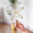 thumbnail image 6 of Xuniizn Star Tree Topper, Glitter 3D Shatterproof Star, Christmas Tree Top Decor for Indoor Outdoor Holiday Home Party, Metal, Gold, 6 of 7