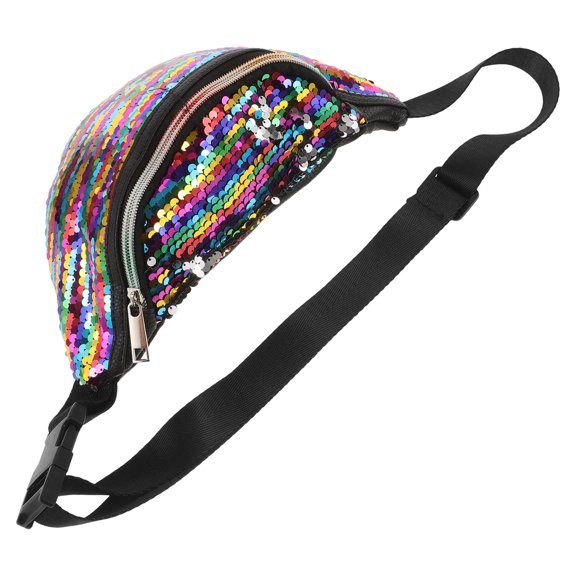 Masteelf Sling Sequin Belt Bag for Sports and Outdoor Activities, Stylish Waist Pack for Women, Miss Size 1