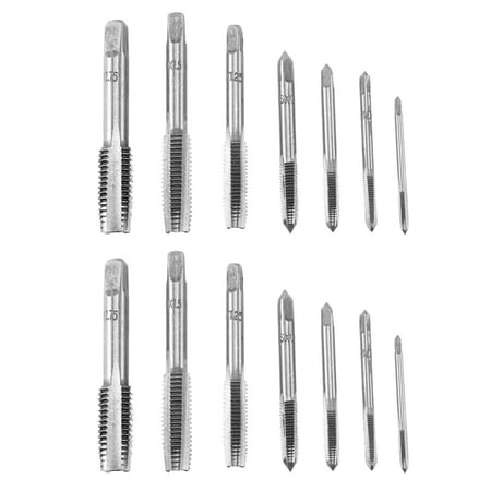 

14Pcs to M12 metal Hand Screw Machine Metric Taper Plug Tap Drill Bit Kit Silver