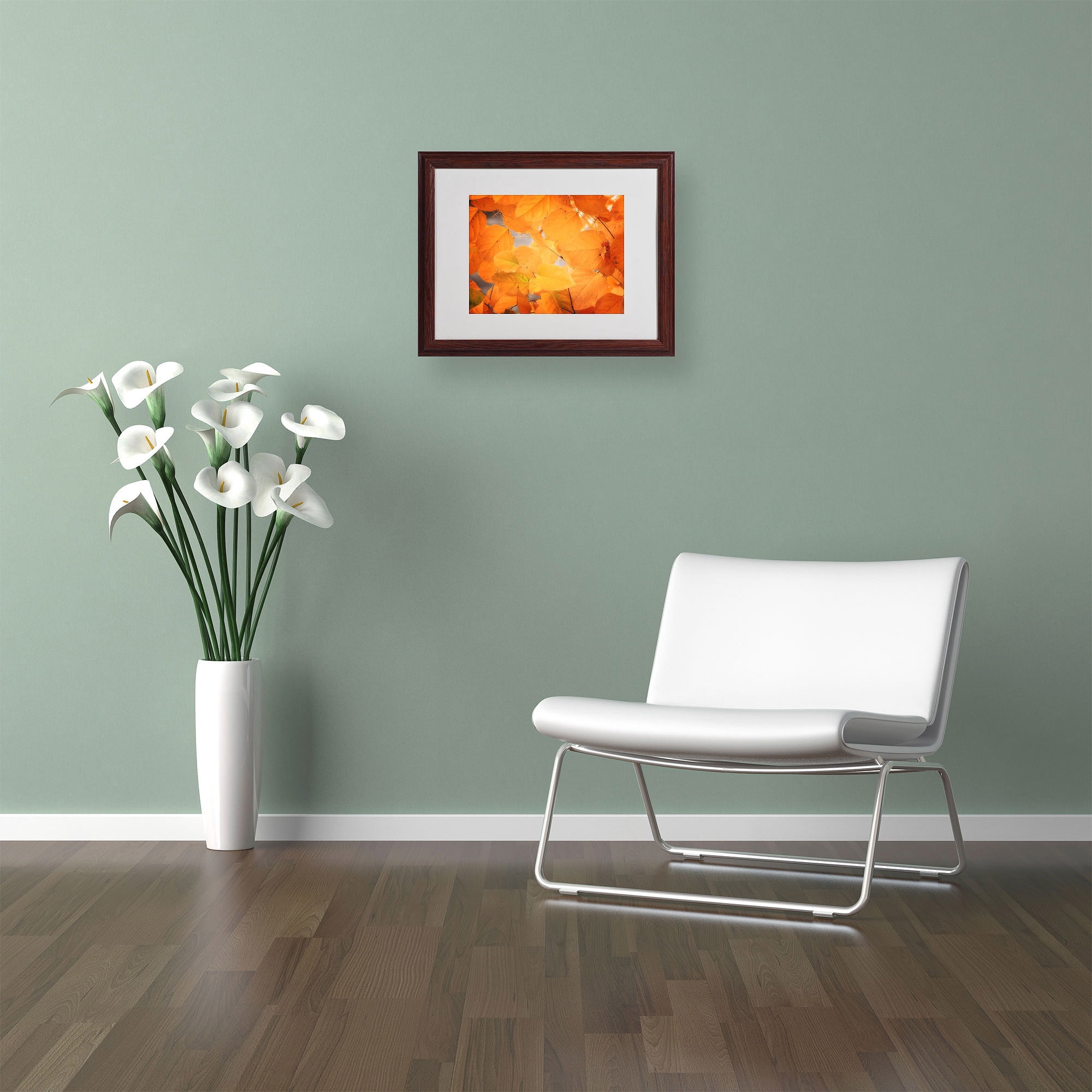 Trademark Fine Art "Seasonal Leaves" Canvas Art by Philippe Sainte-Laudy, Wood Frame