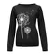 thumbnail image 1 of Camiseta Mujer Manga larga Cuello redondo Tops Poliéster Suéter deportivo Ropa con estampado informal, Azul Negro, S Jumpingount  AP003791-36, 1 of 6