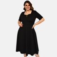 thumbnail image 1 of Vestido línea A Roman Fashion modelo 4278 negro Talla extra 42, 1 of 6