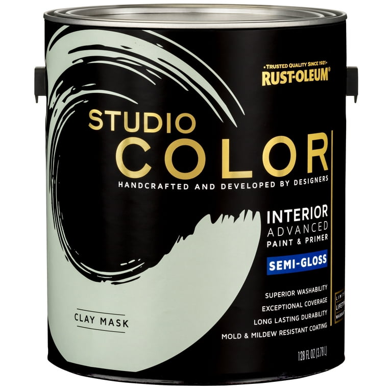 Clay Mask, Rust-Oleum Studio Color Interior Paint + Primer, Semi-Gloss Finish, 2 Pack, Size: 2 Gal