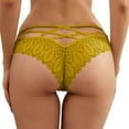 thumbnail image 4 of Cute Panties 4pc Panties for Women Lace Thong Lace Breathable Underwear Scallop Thongs Ladies Plus Size Underpant Briefs Underwear Women High Waist Yellow XXL, 4 of 8