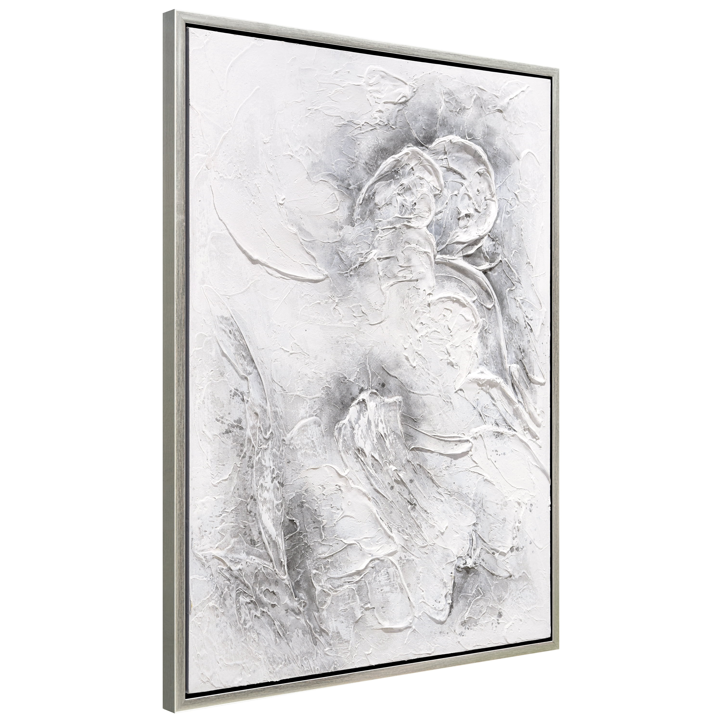 Abstract Whispers Heavily Textured Hand Painted Framed Canvas Wall Art