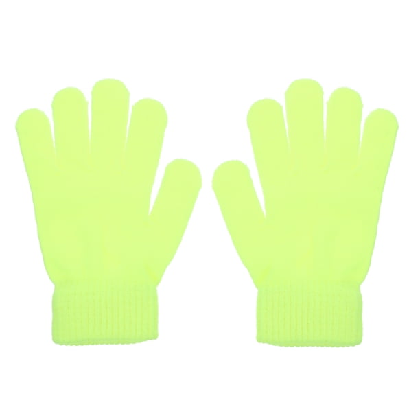 GOOHOCHY 4 pares de guantes cálidos de invierno para senderismo, de punto, fluorescentes para exteriores.