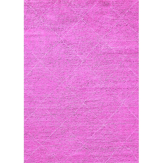 Ahgly Company Indoor Rectangle Solid Pink Modern Area Rugs, 2' x 5'