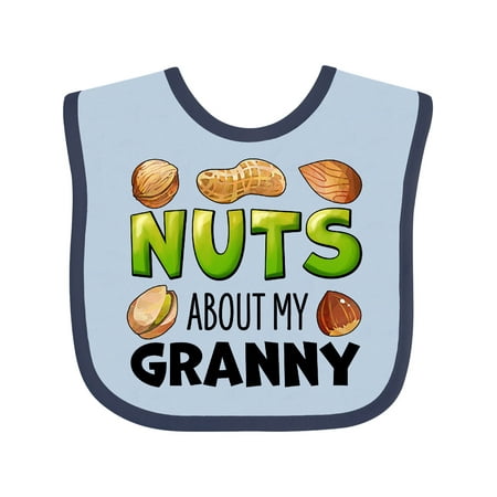 

Inktastic Nuts About My Granny Peanut Almond Pistachio Gift Baby Boy or Baby Girl Bib
