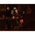 thumbnail image 2 of Michał Stachowicz 24x20 Gold Ornate Framed and Double Matted Museum Art Print Titled - Bandura Player with a Jew (1800), 2 of 4