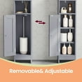 thumbnail image 4 of LEDREM Small Corner Storage Cabinet, 7.1 Inch Narrow Floor Organizer with Door & Adjustable Shelves, for Bathroom Living Room Small Spaces, Dove Gray, 4 of 5