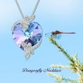 thumbnail image 4 of Dragonfly Gifts for Women - Sterling Silver Necklace with Purple Heart Crystal - Jewelry for Dragonfly Lovers - Perfect Gift for Her -, 4 of 7