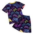 thumbnail image 4 of Toddler Boy Clothes Kids Unisex Summer Round Neck Printed Sleeveless Sports 1t 2t 3t 4t 5t 6t Clothing Set Pants Boys Outfits Two Pieces, 4 of 6